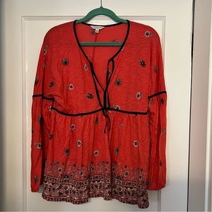 Lucky brand long sleeved women’s top, size medium